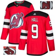 Wholesale Cheap Adidas Devils #9 Taylor Hall Red Home Authentic Fashion Gold Stitched NHL Jersey