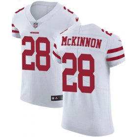 Wholesale Cheap Nike 49ers #28 Jerick McKinnon White Men\'s Stitched NFL Vapor Untouchable Elite Jersey