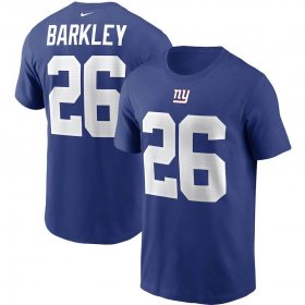 Wholesale Cheap New York Giants #26 Saquon Barkley Nike Team Player Name & Number T-Shirt Royal