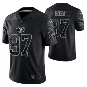 Wholesale Cheap Men\'s San Francisco 49ers #97 Nick Bosa Black Reflective Limited Stitched Football Jersey
