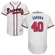 Wholesale Cheap Braves #40 Mike Soroka White Flexbase Authentic Collection Stitched MLB Jersey