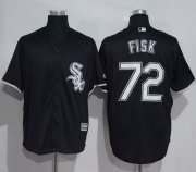 Wholesale Cheap White Sox #72 Carlton Fisk Black New Cool Base Stitched MLB Jersey