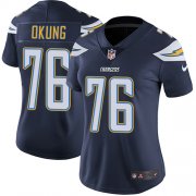 Wholesale Cheap Nike Chargers #76 Russell Okung Navy Blue Team Color Women's Stitched NFL Vapor Untouchable Limited Jersey