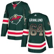 Wholesale Cheap Adidas Wild #64 Mikael Granlund Green Home Authentic Drift Fashion Stitched NHL Jersey