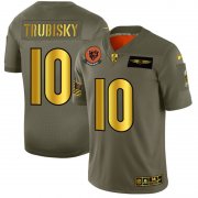 Wholesale Cheap Chicago Bears #10 Mitchell Trubisky NFL Men's Nike Olive Gold 2019 Salute to Service Limited Jersey