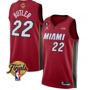 Wholesale Cheap Men's Miami Heat #22 Jimmy Butler Red 2023 Finals Statement Edition With NO.6 Patch Stitched Basketball Jersey