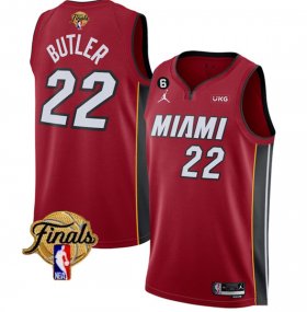 Wholesale Cheap Men\'s Miami Heat #22 Jimmy Butler Red 2023 Finals Statement Edition With NO.6 Patch Stitched Basketball Jersey