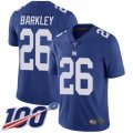 Wholesale Cheap Nike Giants #26 Saquon Barkley Royal Blue Team Color Men's Stitched NFL 100th Season Vapor Limited Jersey