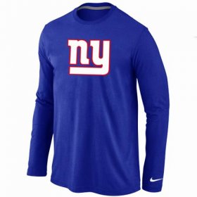 Wholesale Cheap Nike New York Giants Logo Long Sleeve T-Shirt Blue