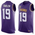 Wholesale Cheap Nike Vikings #19 Adam Thielen Purple Team Color Men's Stitched NFL Limited Tank Top Jersey