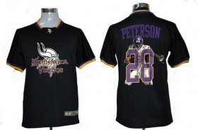 Wholesale Cheap Nike Vikings #28 Adrian Peterson Black Men\'s NFL Game All Star Fashion Jersey