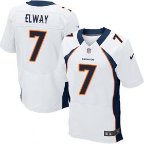 Wholesale Cheap Nike Broncos #7 John Elway White Men\'s Stitched NFL Elite Jersey