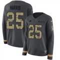Wholesale Cheap Nike Lions #25 Will Harris Anthracite Salute to Service Women's Stitched NFL Limited Therma Long Sleeve Jersey