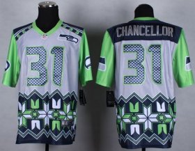 Wholesale Cheap Nike Seahawks #31 Kam Chancellor Grey Men\'s Stitched NFL Elite Noble Fashion Jersey