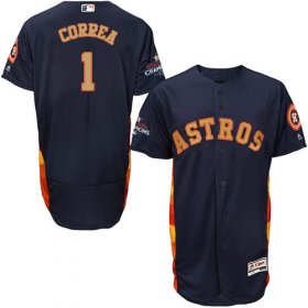Wholesale Cheap Astros #1 Carlos Correa Navy Blue FlexBase Authentic 2018 Gold Program Cool Base Stitched MLB Jersey