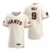 Wholesale Cheap Men's San Francisco Giants #9 Brandon Belt stitched Cream Jersey