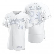 Wholesale Cheap Men's Los Angeles Dodgers #24 Walter Alston White Nike Flexbase Fashion Jersey