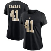 Wholesale Cheap New Orleans Saints #41 Alvin Kamara Nike Women's Team Player Name & Number T-Shirt Black