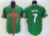 Wholesale Cheap Men's Mexico Baseball #7 Julio Urias Number 2023 Green World Classic Stitched Jersey
