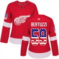 Wholesale Cheap Adidas Red Wings #59 Tyler Bertuzzi Red Home Authentic USA Flag Women's Stitched NHL Jersey