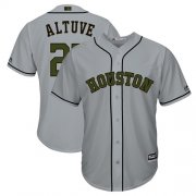 Wholesale Cheap Astros #27 Jose Altuve Grey New Cool Base 2018 Memorial Day Stitched MLB Jersey