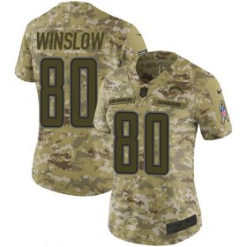 Wholesale Cheap Nike Chargers #80 Kellen Winslow Camo Women\'s Stitched NFL Limited 2018 Salute to Service Jersey