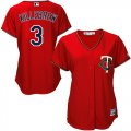 Wholesale Cheap Twins #3 Harmon Killebrew Red Alternate Women's Stitched MLB Jersey