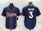Wholesale Men's Denver Broncos #3 Russell Wilson Nvay Blue Stitched Cool Base Nike Baseball Jersey