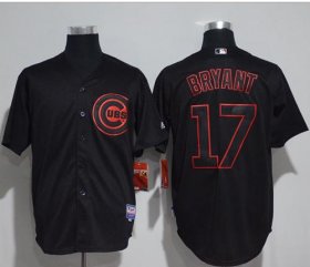 Wholesale Cheap Cubs #17 Kris Bryant Black Strip Stitched MLB Jersey