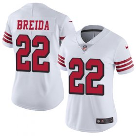 Wholesale Cheap Nike 49ers #22 Matt Breida White Rush Women\'s Stitched NFL Vapor Untouchable Limited Jersey