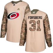 Wholesale Cheap Adidas Hurricanes #31 Anton Forsberg Camo Authentic 2017 Veterans Day Stitched NHL Jersey