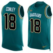 Wholesale Cheap Nike Jaguars #18 Chris Conley Teal Green Alternate Men's Stitched NFL Limited Tank Top Jersey