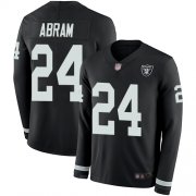 Wholesale Cheap Nike Raiders #24 Johnathan Abram Black Team Color Men's Stitched NFL Limited Therma Long Sleeve Jersey