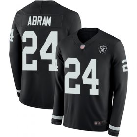 Wholesale Cheap Nike Raiders #24 Johnathan Abram Black Team Color Men\'s Stitched NFL Limited Therma Long Sleeve Jersey