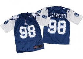 Wholesale Cheap Nike Cowboys #98 Tyrone Crawford Navy Blue/White Throwback Men\'s Stitched NFL Elite Jersey