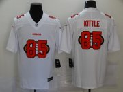 Wholesale Cheap Men's San Francisco 49ers #85 George Kittle White 2020 Shadow Logo Vapor Untouchable Stitched NFL Nike Limited Jersey
