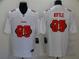 Wholesale Cheap Men\'s San Francisco 49ers #85 George Kittle White 2020 Shadow Logo Vapor Untouchable Stitched NFL Nike Limited Jersey