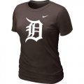 Wholesale Cheap Women's Detroit Tigers Heathered Nike Brown Blended T-Shirt