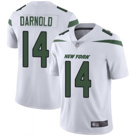 Wholesale Cheap Nike Jets #14 Sam Darnold White Men\'s Stitched NFL Vapor Untouchable Limited Jersey