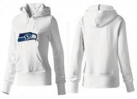 Wholesale Cheap Women\'s Seattle Seahawks Logo Pullover Hoodie White