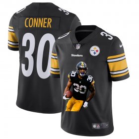 Wholesale Cheap Men\'s Pittsburgh Steelers #30 James Conner Black Player Portrait Edition 2020 Vapor Untouchable Stitched NFL Nike Limited Jersey