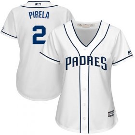 Wholesale Cheap Padres #2 Jose Pirela White Home Women\'s Stitched MLB Jersey