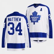 Wholesale Cheap Men's Toronto Maple Leafs #34 Auston Matthews White Classics Primary Logo Stitched Jersey