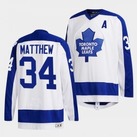 Wholesale Cheap Men\'s Toronto Maple Leafs #34 Auston Matthews White Classics Primary Logo Stitched Jersey