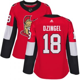 Wholesale Cheap Adidas Senators #18 Ryan Dzingel Red Home Authentic Women\'s Stitched NHL Jersey