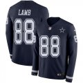 Wholesale Cheap Nike Cowboys #88 CeeDee Lamb Navy Blue Team Color Men's Stitched NFL Limited Therma Long Sleeve Jersey