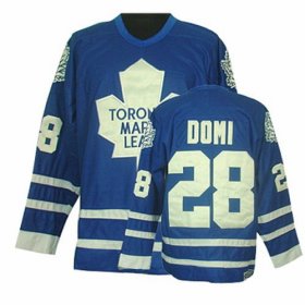 Wholesale Cheap Maple Leafs #28 Tie Domi Blue CCM Throwback Stitched NHL Jersey