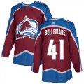 Wholesale Cheap Adidas Avalanche #41 Pierre-Edouard Bellemare Burgundy Home Authentic Stitched Youth NHL Jersey