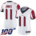 Wholesale Cheap Nike Falcons #11 Julio Jones White Women's Stitched NFL 100th Season Vapor Limited Jersey