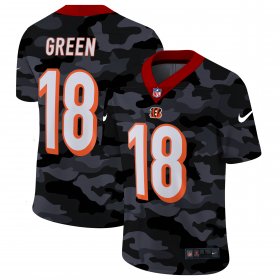 Cheap Cincinnati Bengals #18 A.J. Green Men\'s Nike 2020 Black CAMO Vapor Untouchable Limited Stitched NFL Jersey